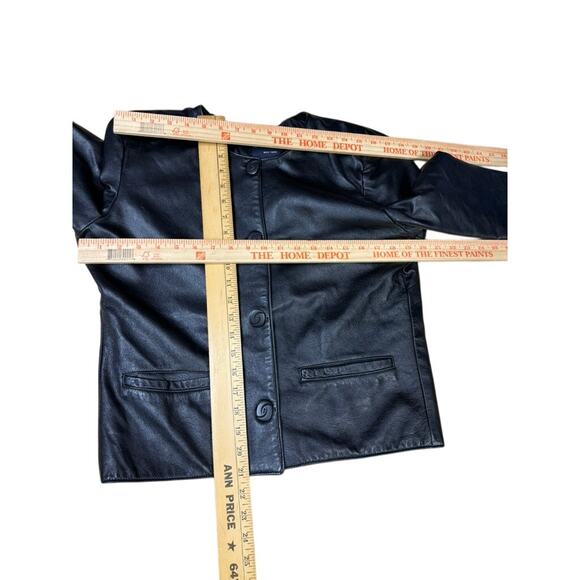 "NATURAL COMFORT" Butter Leather Zip Up Jacket SZ S PLZ READ Biker Sexy Goth - Picture 8 of 11